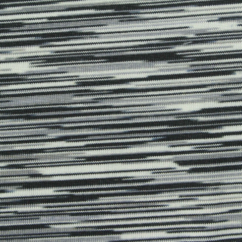 Black Horizontal-Stripe Jersey Knit, Polyester, 185 gsm