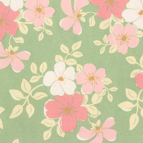 Printed 100% Cotton Poplin Fabric, 120 gsm, 145 cm — Green