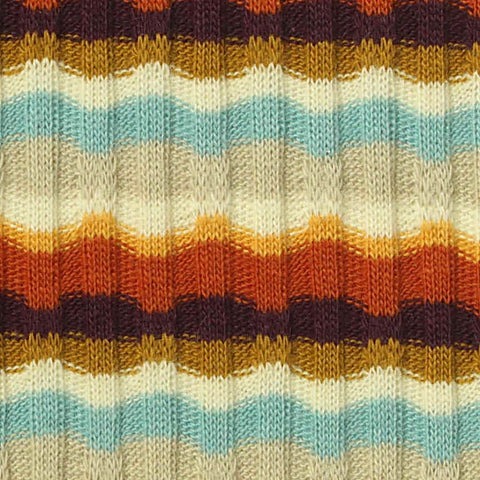 Brown Horizontal-Line Jacquard, Cotton-Poly