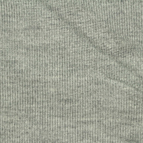 Grey Heather Interlock Knit, Poly-Viscose, 400 gsm