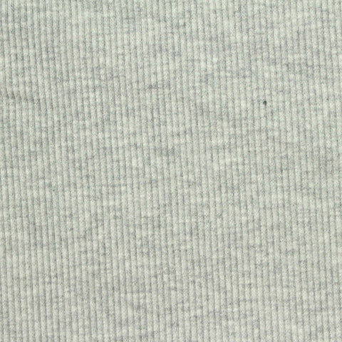 Heather Cotton Polyester Rib Knit Fabric, 350 gsm, 118 cm — Grey