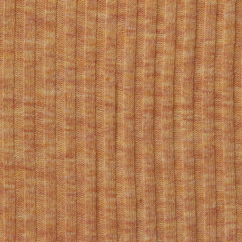Orange Marl Rib Knit, Polyester, 237 gsm