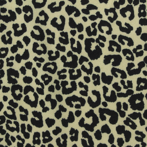 Black Leopard Jersey Knit, Polyester, 175 gsm