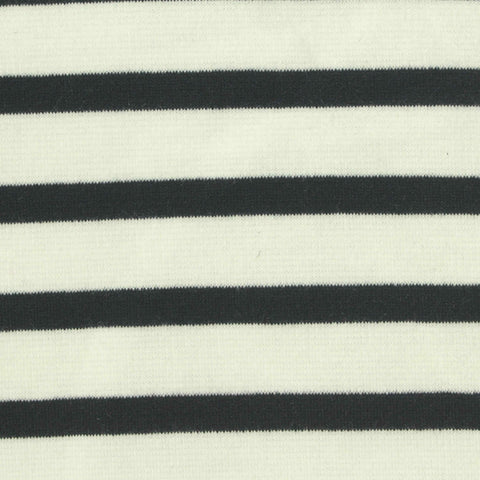 Black Horizontal-Stripe Ponte Knit, Poly-Cotton