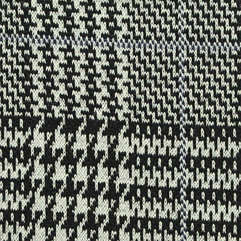Black Houndstooth Jacquard, Poly-Viscose, 430 gsm