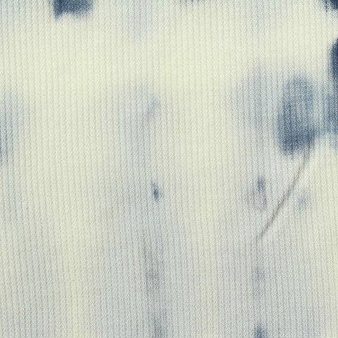 Blue Abstract Rib Knit, Viscose