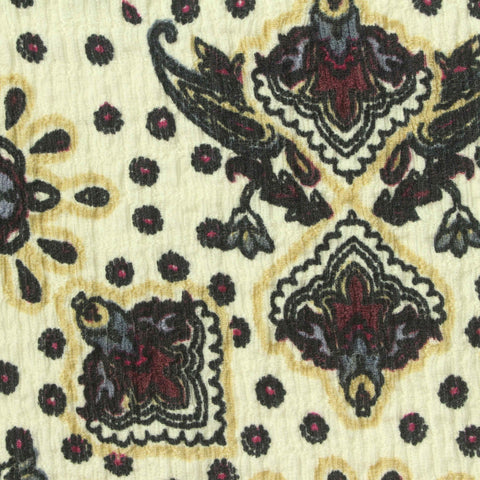 Dark Red Abstract Crepe, Polyester