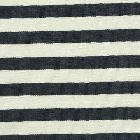 Black Stripes Rib Knit, Polyester