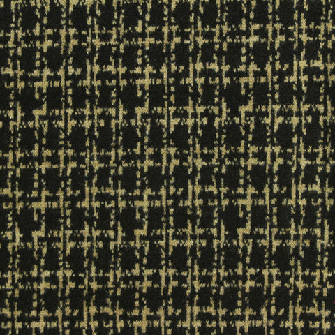 Black Check Interlock Knit, Poly-Viscose, 352 gsm