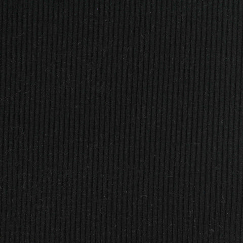 Viscose Stretch Rib Knit Fabric, 600 gsm, 115 cm — Black