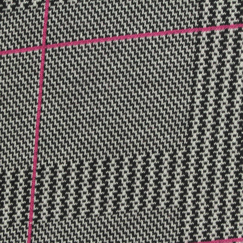 Black Houndstooth Jacquard, Poly-Viscose, 360 gsm