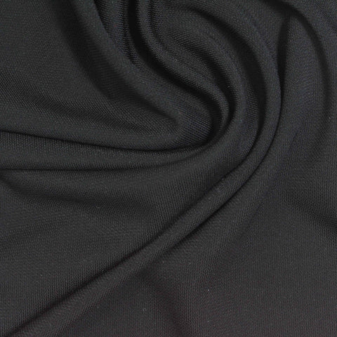 Viscose Stretch Interlock Knit Fabric, 290 gsm, 155 cm — Black