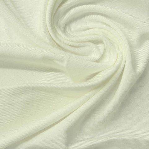 100% Viscose Jersey Knit Fabric, 200 gsm, 150 cm — White