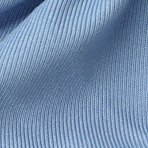100% Stretch Rib Knit Fabric, 340 gsm, 185 cm — Blue