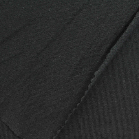 Cotton Stretch Jersey Knit Fabric, 140 gsm, 170 cm — Black