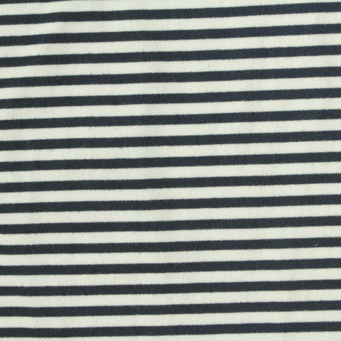 Dark Grey Horizontal-Stripe Jersey Knit, Polyester, 180 gsm, 155 cm