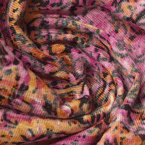 Pink Abstract Jersey Knit, Poly-Cotton, 140 gsm