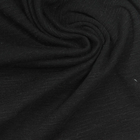Black Marl Rib Knit, 210 gsm