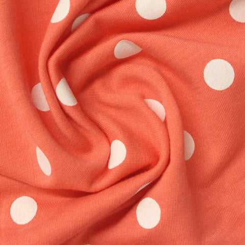 Printed Polyester Viscose Stretch French Terry Fabric, 250 gsm, 160 cm — Orange