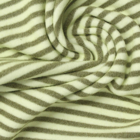 Cream Horizontal-Stripe Velvet, Polyester, 280 gsm