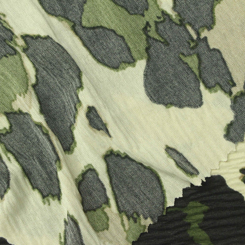 Cream Camo Crepe, Polyester