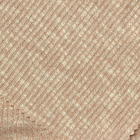 Brown Marled-Stripe Rib Knit, Viscose-Poly