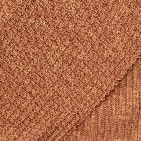 Terracotta Tone-on-Tone Rib Knit, Poly-Viscose
