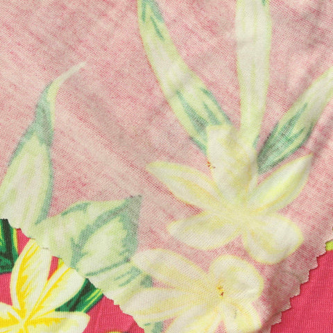 Yellow Flowers Jersey Knit, Viscose