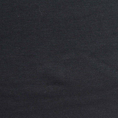Polyester Viscose Stretch French Terry Fabric, 230 gsm — Black