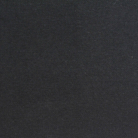 Polyester Cotton Stretch Rib Knit Fabric, 205 gsm — Black
