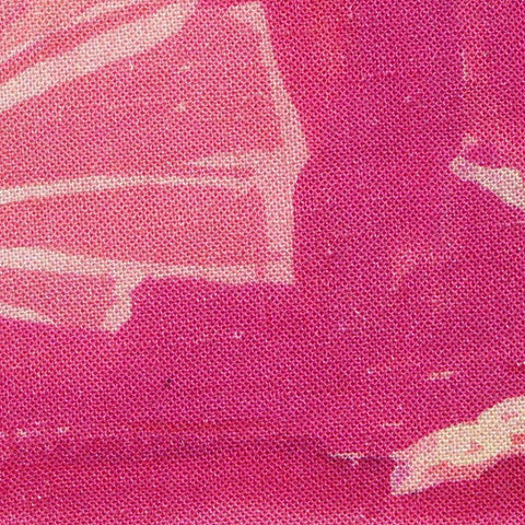 Pink Abstract Woven, Viscose-Linen