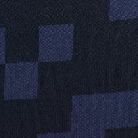 Dark Blue Geometric Interlock Knit, Polyester