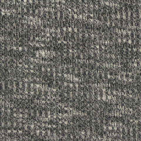 Grey Heather Rib Knit, Viscose-Poly, 240 gsm