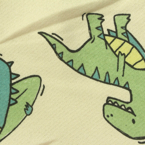 Green Dinosaurs Knit, Cotton-Poly