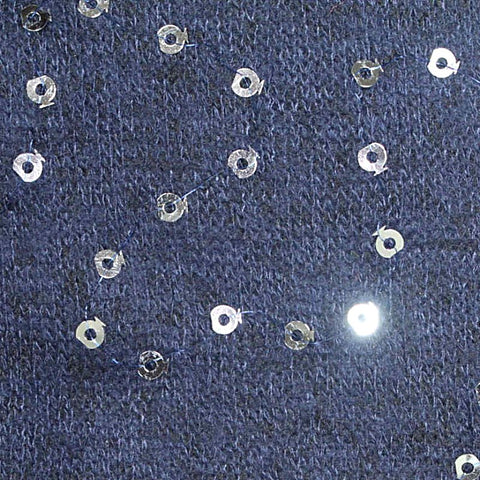 Silver Sequins Chunky Knit, Viscose-Poly