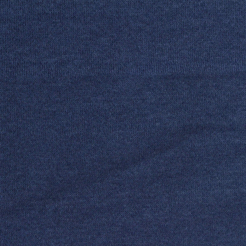 Brushed Polyester Cotton French Terry Fabric, 240 gsm, 175 cm — Navy