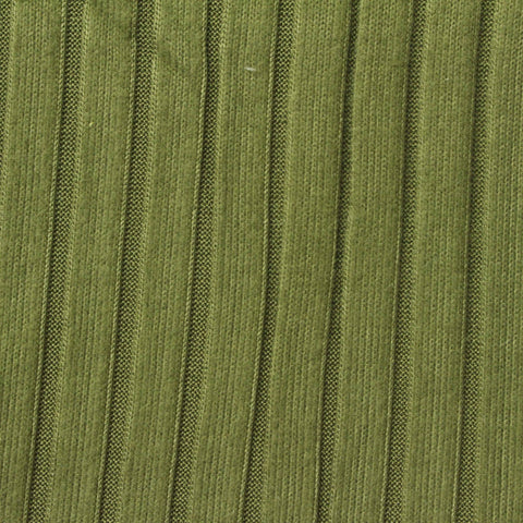 Polyester Stretch Rib Knit Fabric, 190 gsm — Green
