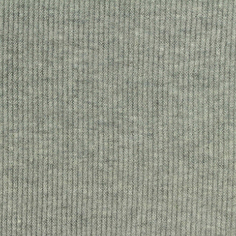 Grey Marl Rib Knit, Cotton-Poly, 230 gsm