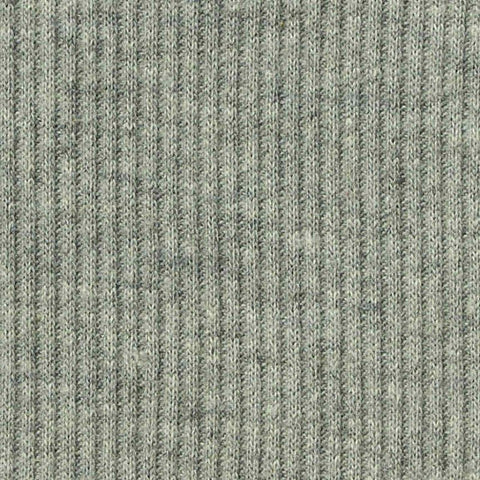 Grey Marl Rib Knit, Cotton-Poly, 230 gsm