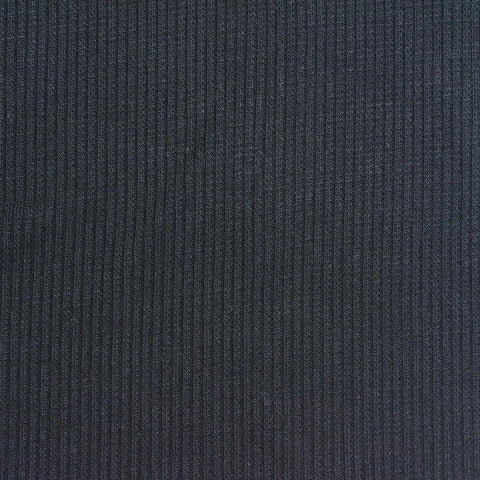 Modal Polyester Stretch Rib Knit Fabric, 260 gsm, 137 cm — Navy