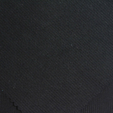 Brushed Cotton Modal Knit Fabric, 250 gsm, 155 cm — Black