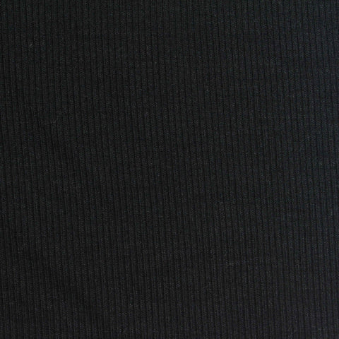 Viscose Stretch Rib Knit Fabric, 250 gsm, 120 cm — Black