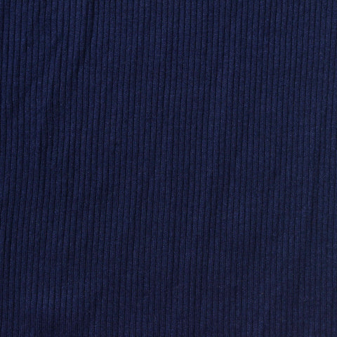 Viscose Stretch Rib Knit Fabric, 250 gsm, 120 cm — Navy