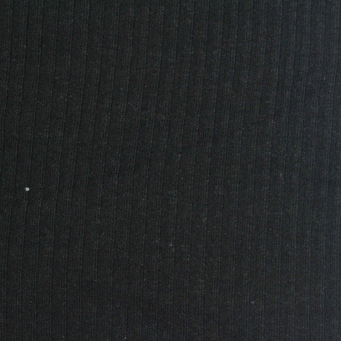 Cotton Polyester Stretch Rib Knit Fabric, 190 gsm, 124 cm — Black