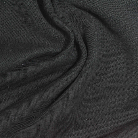 Cotton Polyester Scuba Knit Fabric, 260 gsm, 185 cm — Black