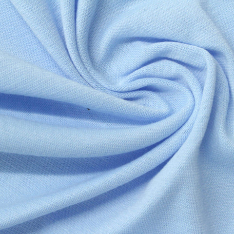 Polyester Stretch Rib Knit Fabric, 239 gsm, 150 cm — Blue
