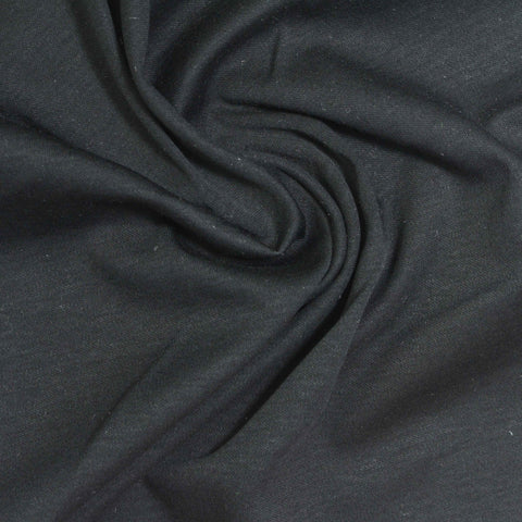 100% Cotton Jersey Knit Fabric, 149 gsm, 148 cm — Black