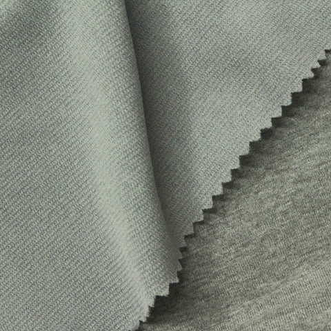 Heather Polyester Cotton Stretch French Terry Fabric, 314 gsm, 176 cm — Green