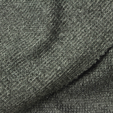 Heathered Grey Marl Rib Knit, Polyester, 173 gsm