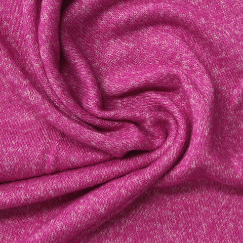 Pink Marl Chunky Knit, Viscose-Poly, 208 gsm